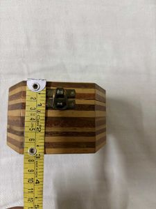 Vintage Hexagonal Wooden Jewelry Box