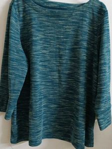 Cozy Teal Long Sleeve Top
