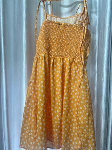 Cute Yellow Polka Dot Mini Dress