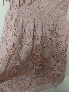 One Hand Light Pink Lacy Dress