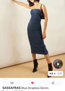 Sassafras Blue Strapless Denim Dress