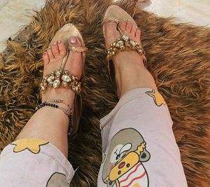Sparkling Gold Embellished Flats