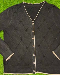 Imported Elegant Black Cardigan