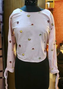 Cute Fruit Print Pink Top