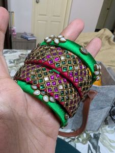 Handmade Silk Thread Bangles - Set of 4