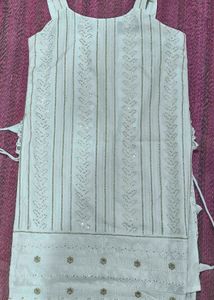Elegant White Kurta with Sharara
