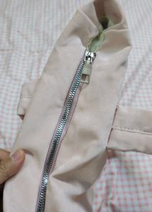 Light Pink Ruched Handle Tote Bag