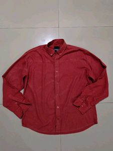 Men's Red Button-Down Shirt