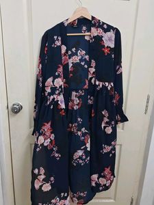 Floral Open Front Kimono Jacket