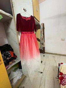beautiful white gown with floral emblishmnent