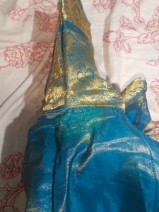 Blue  Lehenga Choli pure gold zari silk