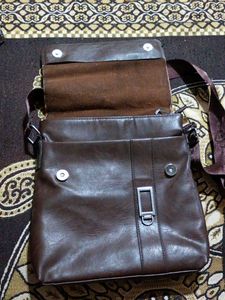 Brown Leather sling purse