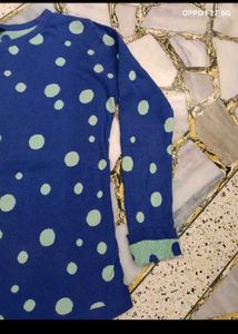 30. Blue Polka Dot Long Sleeve Top