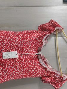 Red Floral Off-Shoulder Top