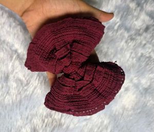 Cute Bow Hair Clips Set | Floral &amp; Maroon