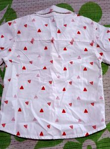 JUNIORS Cute Triangle Print Button-Up Shirt for Bo