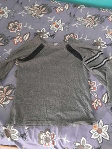 Grey Long Sleeve Top