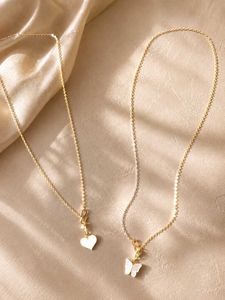 Chic Gold Necklaces with Heart & Butterfly