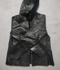 Black Hooded 100% Leather Jacket