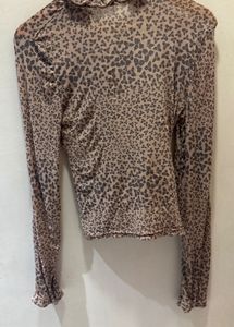Chic Printed Imported Mesh Top