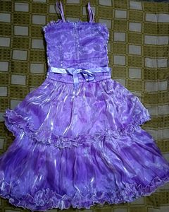 Enchanting Purple Ruffled Dress with Shrug