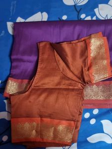 Elegant Purple &amp; Orange Saree