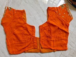 Beautiful Wedding Wear Orange Saree