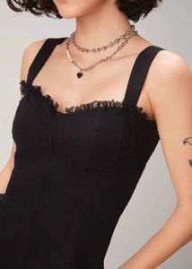Newme Black Solid Tieup Top