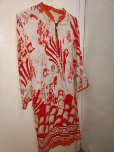 Orange Kurti And Plazo Set