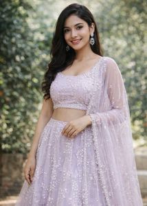 Elegant Lavender Lehenga Skirt