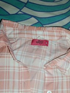 Pink Plaid Button-Up Shirt