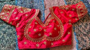 Red Embroidered Blouse