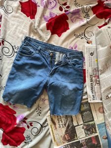 blue denim shorts