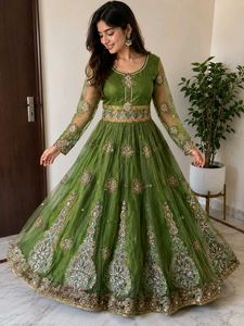 Elegant Green Embellished Gown