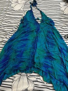 Bohemian Tie-Dye Halter Dress