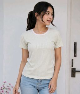 Women's Ribbed Striped Crop Top | M Size | Casual