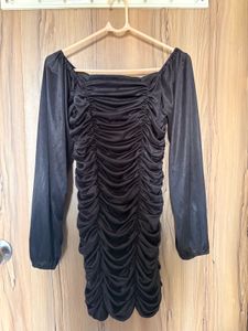 Satin Ruched Mini Dress