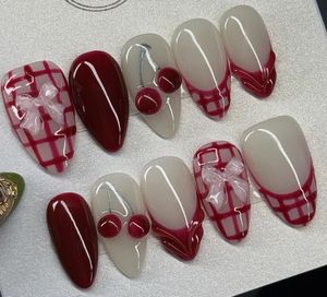 Cherry Picnic Press-On Nails 🍒✨
