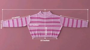 PINK &amp; MAGENTA STRIPED CROPPED KNIT SWEATER