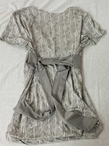 Gray Abstract v-neck Print Wrap Top