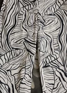Monochrome Abstract Print Trousers