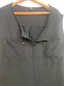Sleeveless Black Blouse LR-8