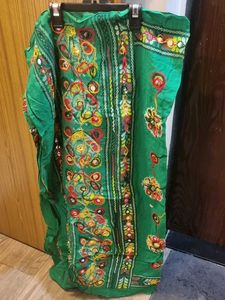 Green Mirror Work Dupatta Full Length