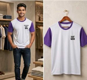 Men's White & Purple T-Shirt