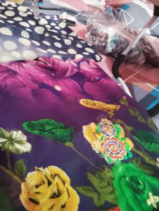 Vibrant Floral Print Saree