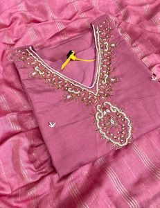 Embroidered Pink Kurta Set
