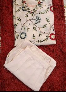 20. Embroidered Kaftan kurta with Pants Set
