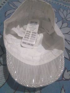 Striped Cap with Glitter Accents