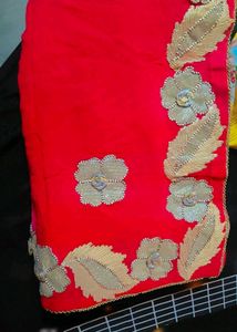 Red Embellished Ethnic Blouse like used only once
