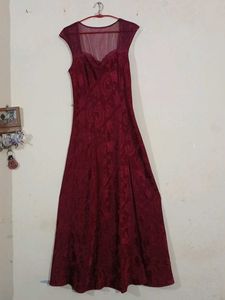 Elegant Maroon Maxi Dress